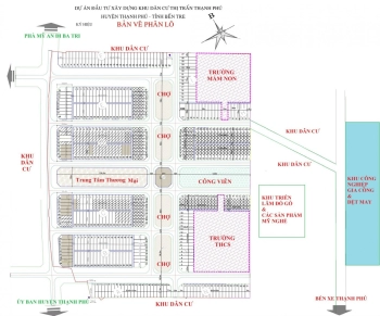 Cần Bán 110m2 Đất Mặt Tiền đường 18.5m Gần Chợ tại thị trấn Thạnh Phú