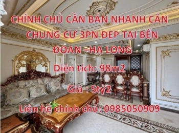 CHÍNH CHỦ CẦN BÁN NHANH CĂN CHUNG CƯ 3PN ĐẸP TẠI: