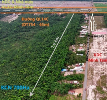 Bán đất đường nhựa 32m tại Hớn Quản Bình Phước