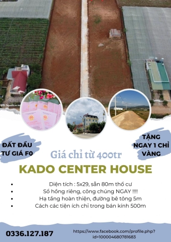 Cơ hội duy nhất chỉ với 400tr Khách đã sở hữu ngay một lô đất 145m2, có sẵn 80m thổ cư ở trung tâm xã Kado, Đơn Dương ven TP Đà Lạt