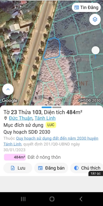 Sang nhượng gấp lô đất tại mặt tiền đường Võ Nguyên Giáp- TT Lạc Tánh- Bình Thuận