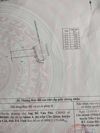 Duy nhất 1 nền ngay ngã tư trung tâm thị trấn Cầu quan ,