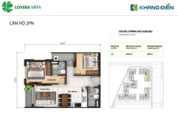 Bán Lovera Vista Khang Điền 2 phòng ngủ, giá 2,29 tỷ