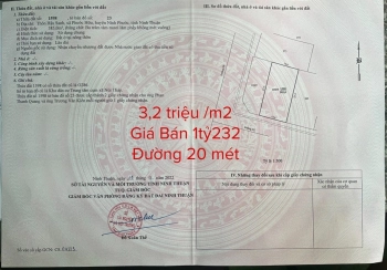  1 THỬA ĐẸP NHẤT TĐC BIỆT THỰ - NINH THUẬN - GIÁ CHỈ 3,2tr/m2