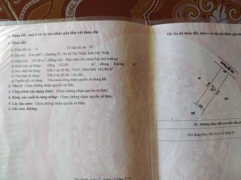 BÁN ĐẤT 6x27 FULL THỔ CƯ, HẺM 10 ĐƯỜNG NGUYỄN TRÃI PHƯỜNG 4 KHU VỰC TRUNG TÂM TP.TÂY NINH