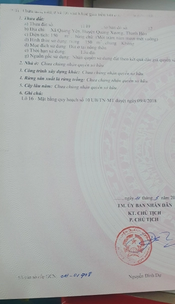 Cần Bán Đất Đẹp Trục Đường 504  Xã Quảng Yên,  Quảng Xương, Thanh Hóa