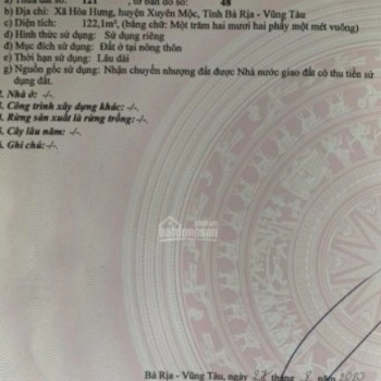 Bán nhanh đất vuông vức sau UBND xã Hòa Hưng, giá 450 triệu