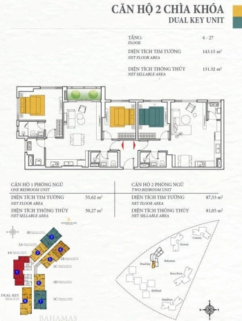 Bán gấp căn hộ Dual Key 3PN Diamond Island giá tốt