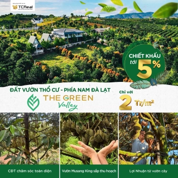 Sở hữu 624m2 đất nghỉ dưỡng có vườn sầu riêng vùng ngoại ô Đà Lạt với giá chỉ 1,1 tỷ/nền