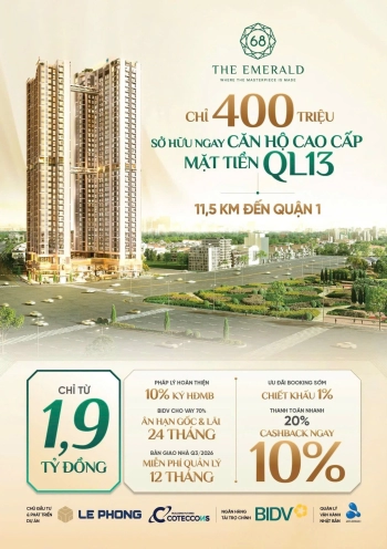Sở hữu căn hộ mặt tiền quốc lộ 13 cách Hồ Chí Minh 10 phút, thanh toán chỉ 50% nhận nhà ở ngay