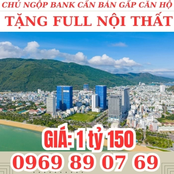 Chủ ngộp tiền ngân hàng nên cần bán gấp căn hộ mặt tiền  biển Quy Nhơn