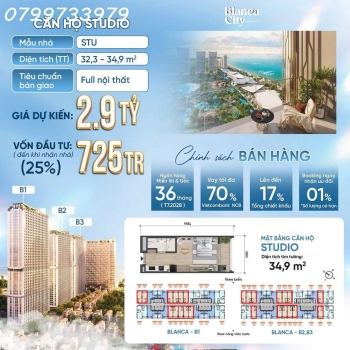 Căn hộ 5 sao biển Vũng Tàu, chỉ 700 triệu nhận nhà full nội thất 0799733979