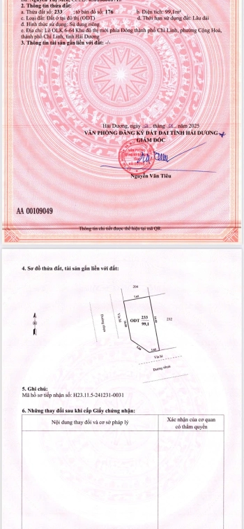 Cần bán gấp mảnh đất thuộc dự án Phía Đông tp Chí Linh cũ