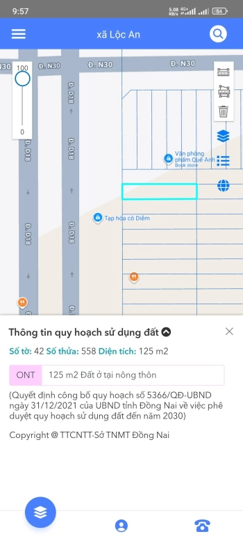 Đất D2D TĐC Lộc An Bình Sơn đường D18