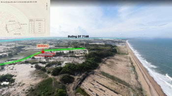 Bán đất ven biển Bình Thuận 3690m2, mặt tiền, cách biển 200m