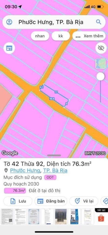 Cần Bán Nhà TRUNG TÂM BÀ RỊA góc 2mt đường xe hơi