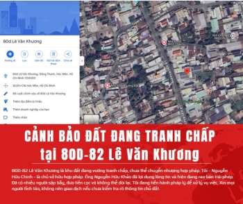 CẢNH BÁO KHÔNG MUA BÁN ĐẤT TRANH CHẤP THỬA 397 80d 82 Lê Văn Khương, xã Đông Thạnh, huyện Hóc Môn, TP Hồ Chí Minh