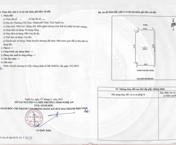 Bán 1000m2 đât phan đình Phùng cửa nam thành phố vinh