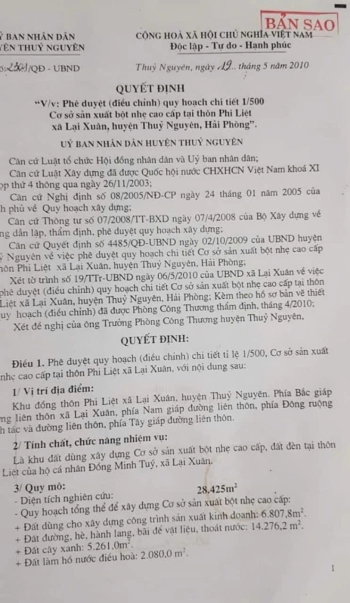 Cần chuyển nhượng gấp lô đất công nghiệp 29.000m2 tại Lại Xuân, Thủy Nguyên, TP Hải Phòng