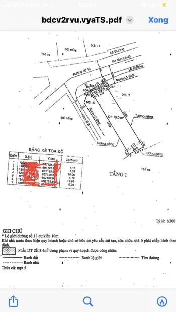 Bán nhà mặt tiền đường 13 p. Tam bình thủ Đức 4,2x20m giá 6,2 tỷ