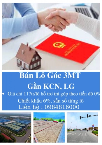 Bán lô góc 3MT kinh doanh dan cư đông đúc 