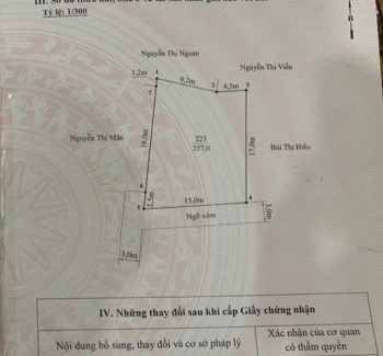Bán lô 257m ngang 15m tại Tú Sơn , Kiến Thụy . Giá 6,x tr Ngõ 3m ô tô tận đất . Ngần khu v