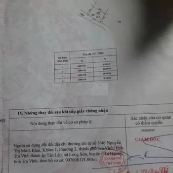 Đất Nền Thổ Cư Trà Vinh 2 Mặt Tiền