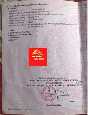 Bán lô đất thổ cư gần đường QL38, giá 2.15 tỷ , gần nhà máy Diana công nhân đông đúc