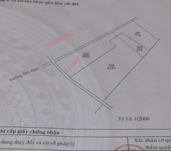 Bán 3835m2 xã Nam Hà mặt đường 100m