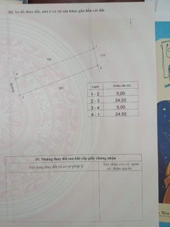 Bán 124m2 đất Nhân Mỹ Thanh Vân Tam Dương