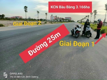 Đất nền đối diện công ty Paihong KCN Bàu Bàng giá gốc 9,5 triệu/m2