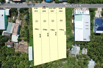 Đất nền thổ cư mặt tiền quốc lộ 57b, xã phú túc, châu thành, bến tre