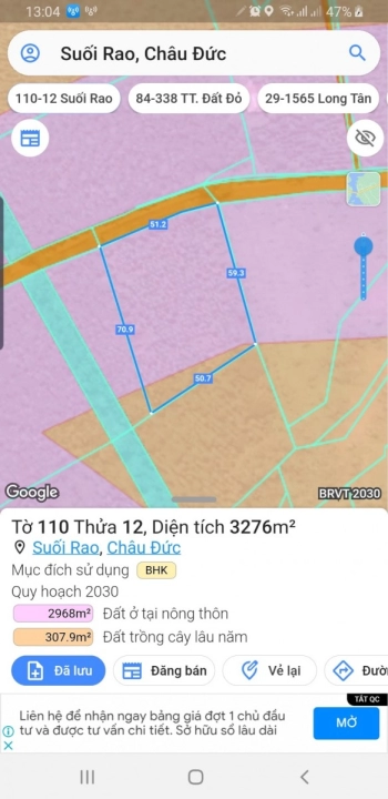 Cần tiền bán gấp lô đất giá rẻ, 3,3 sào 3.5 tỉ 