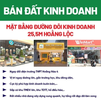 Bán đất đối diện trường cấp 3 huyện Hoằng Hóa giá chỉ 12tr8/m2 kinh doanh quá tốt