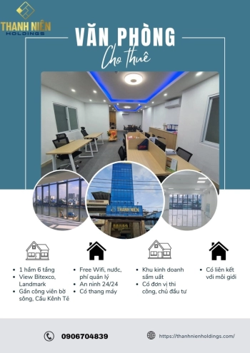 Cho thuê VP L 2, 3, 5 thang máy, Trần Xuân Soạn P.Tân Hưng giá 8tr/thg