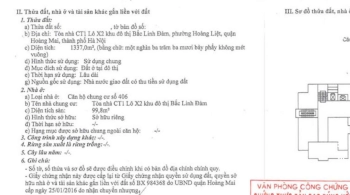 Chính Chủ Cần Bán Căn Hộ Gia Đình 3 Phòng Ngủ Bắc Linh Đàm Hà Nội