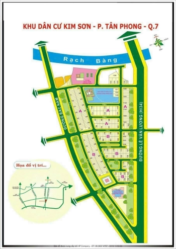 Bán 2 lô đất nền liền kề tại KDC Kim Sơn, Q. 7. DT: 200m2, giá TL