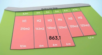 Đất Bảo Thuận 832m2 có sẳn 587m2 thổ cư mt đường bê tông 36m2